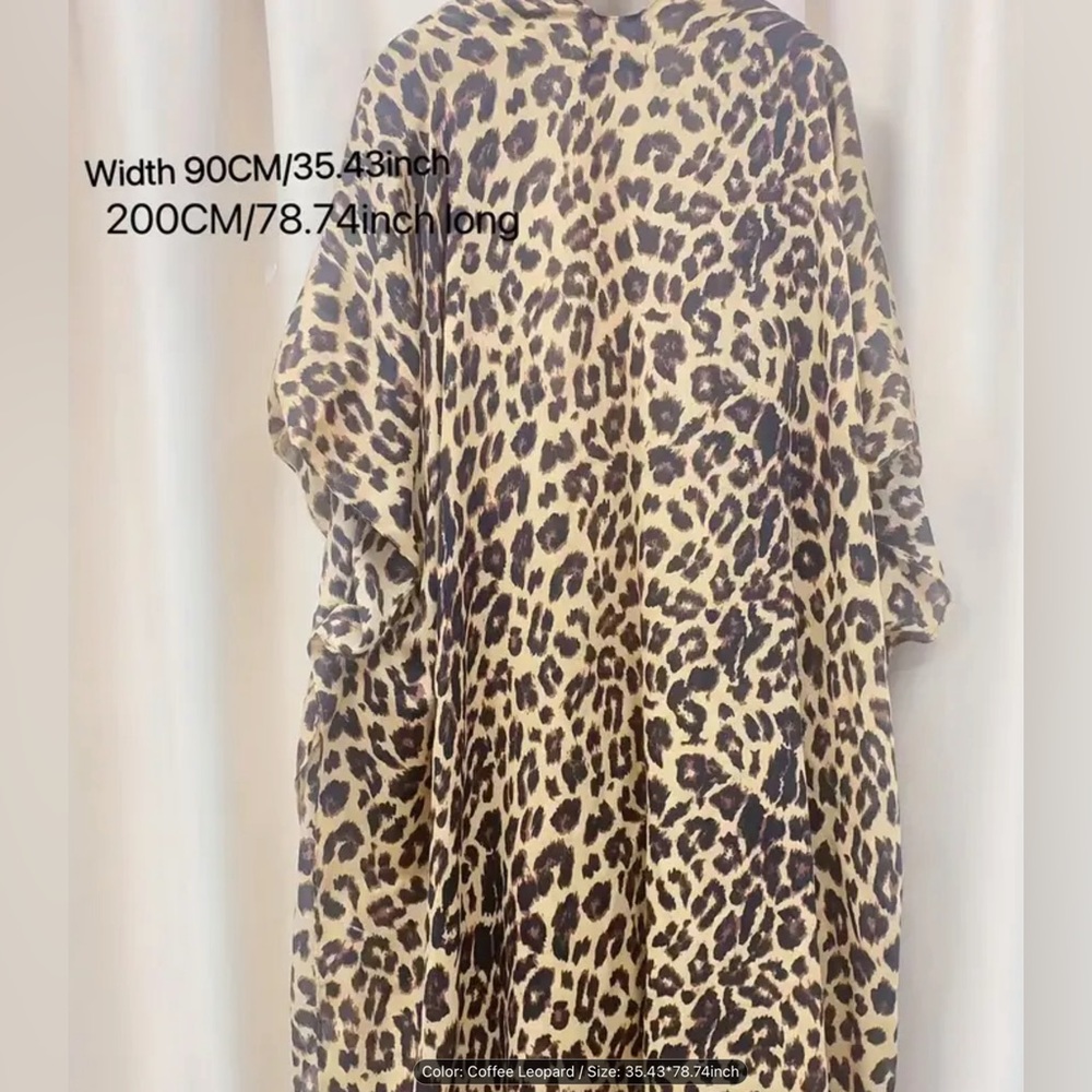 Leopard Print Large Shawl, perfect to layer over jeans or even as a cover up!